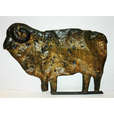 Lot 185 - Gilt-Copper Hollow Body Ram Weathervane Height...