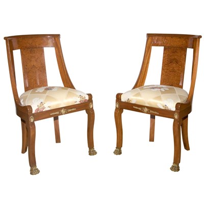 Lot 302 - Set of Six Empire Style Metal Mounted Mahogany...