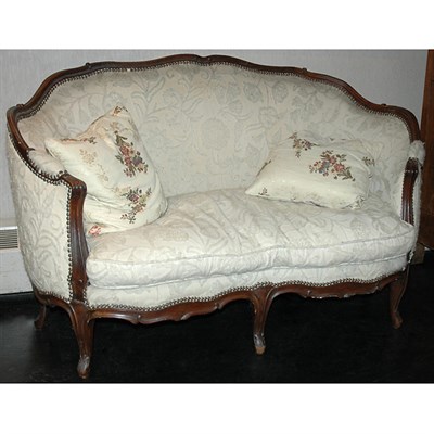 Lot 131 - Louis XV Style Walnut Upholstered Canape...