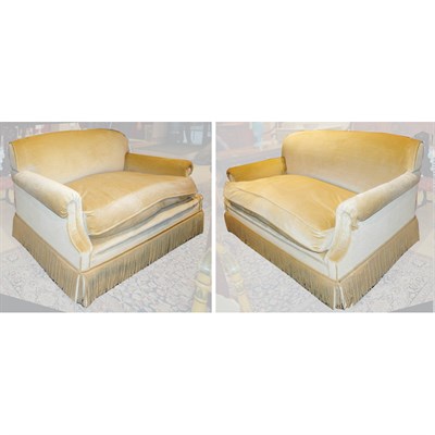 Lot 456 - Pair of Upholstered Sofas George Smith Length...