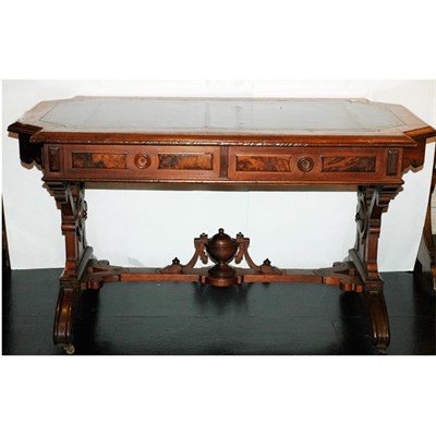 Lot 53 - Victorian Mahogany Library Table The black...