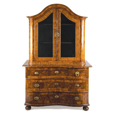 Lot 181 - South German Baroque Walnut Bureau Bookcase...