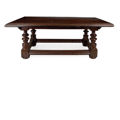 Lot 136 - Continental Baroque Walnut Refectory Table The...