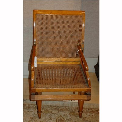 Lot 135 - Edwardian Fruitwood and Caned Invalid's Chair