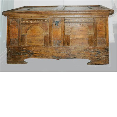 Lot 214 - Continental Baroque Style Oak Cassone The...