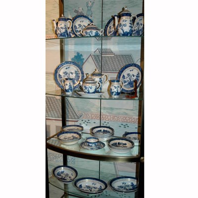 Lot 153 - Assembled Booth's Gilt Decorated Blue and...