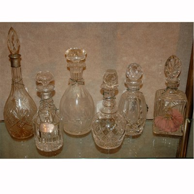 Lot 263 - Group of Six Cut Glass Decanters Height of...