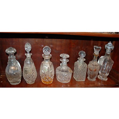 Lot 167 - Group of Seven Cut Glass Decanters Height of...