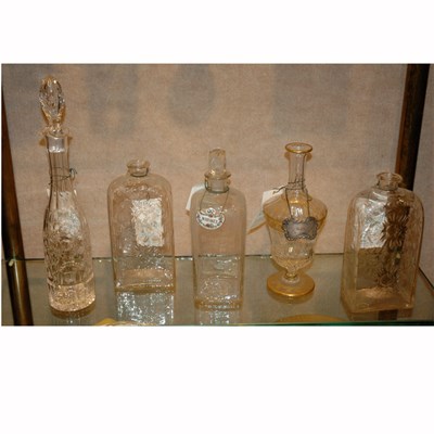 Lot 256 - Group of Five Glass Decanters Height of...
