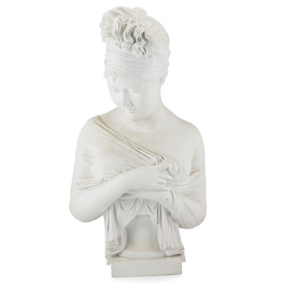 Lot 487 - French Bisque Porcelain Bust of a Young Woman...