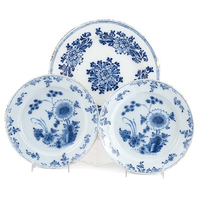 Lot 209 - Pair of Delft Tin Glazed Plates 18th/19th...