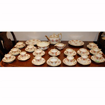 Lot 490 - English Porcelain Floral Decorated Partial Tea...