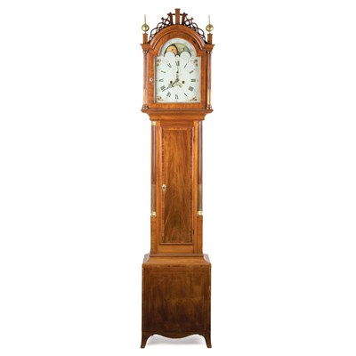 Lot 197 - Federal Mahogany Tall Case Clock Abel Hutchins,...