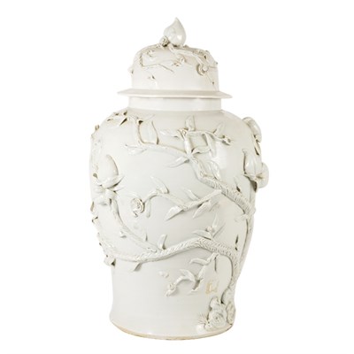 Lot 485 - Monumental Chinese Clear Glazed Porcelain Vase...