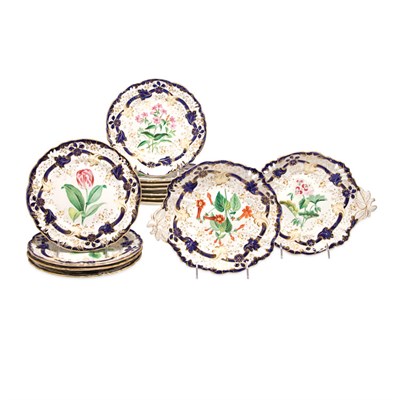 Lot 390 - English Porcelain Partial Dessert Service...