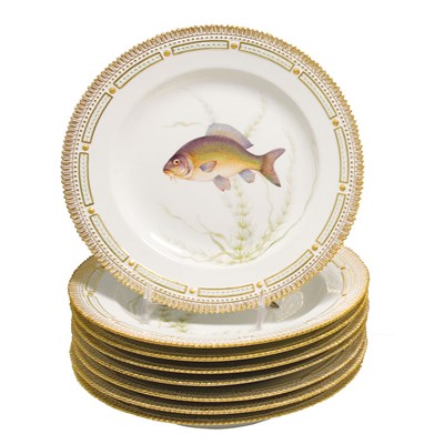 Lot 529 - Set of Eight Royal Copenhagen Flora Danica...
