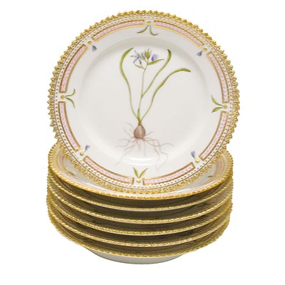 Lot 531 - Set of Seven Royal Copenhagen Flora Danica...
