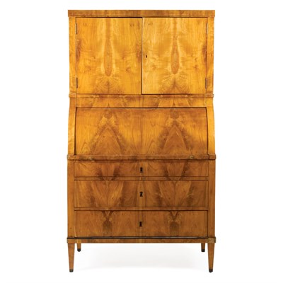 Lot 585 - Biedermeier Birch Cylinder Desk First quarter...