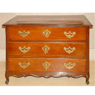 Lot 185 - Continental Rococo Beech and Mahogany Commode...