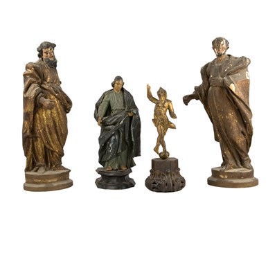 Lot 224 - Group of Four Polychrome Wood Figures Of...