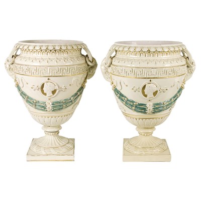 Lot 471 - Companion Pair of Minton Parcel Gilt and...