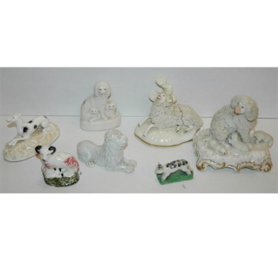 Lot 245 - Group of Staffordshire Figures of Dogs and...