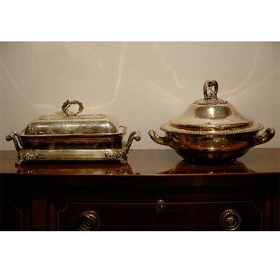 Lot 406 - Two George III Style Silver Plated Covered...