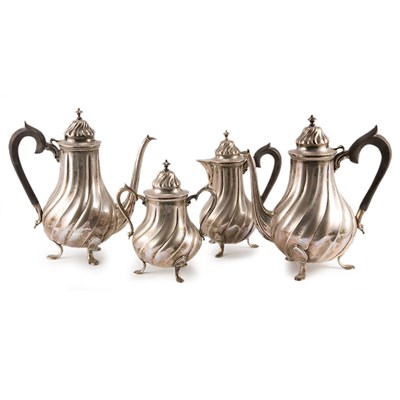Lot 197 - Portuguese Silver Coffee and Tea Service...