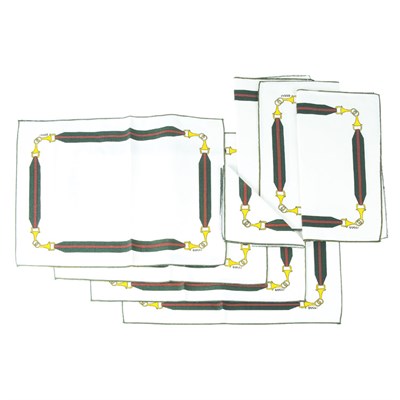 Lot 222 - Set of Four Gucci Placemats and Napkins 1970s...