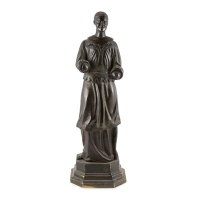 Lot 466 - Bronze Figure of a Saint Modeled in a standing...