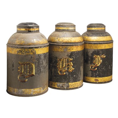 Lot 132 - Group of Three Gilt Decorated Tole Tea...