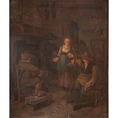 Lot 79 - Circle of Cornelius Bega Boors Smoking in a...