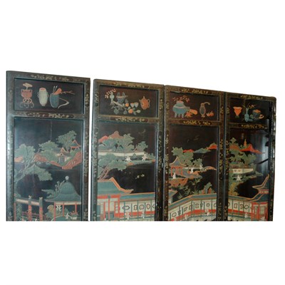 Lot 193 - Chinese Ivory Inlaid Painted and Black...