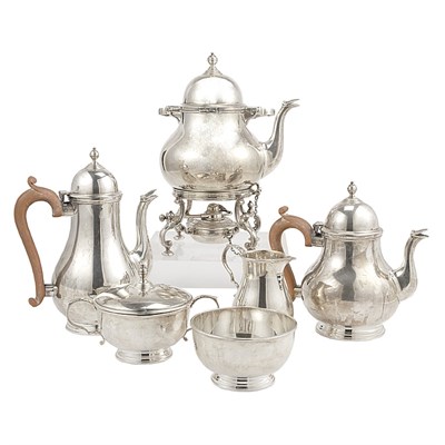 Lot 323 - Sterling Silver Six-Piece Tea and Coffee...