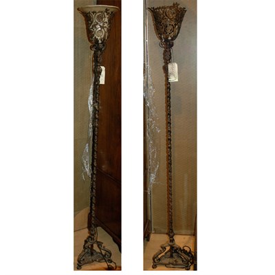Lot 234 - Pair of Neoclassical Style Gilt Decorated Iron...