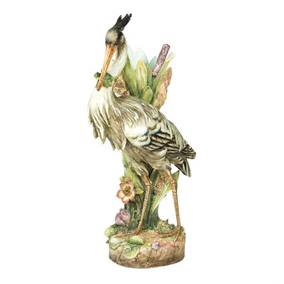 Lot 57 - Art Nouveau Majolica Floor Vase Modeled as a...
