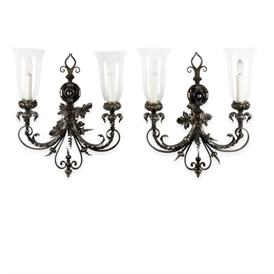 Lot 266 - Pair of Italian Baroque Style Silvered Metal...