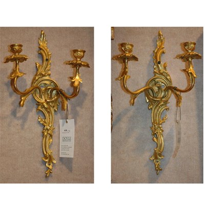 Lot 418 - Pair of Louis XV Style Gilt-Bronze Two-Light...