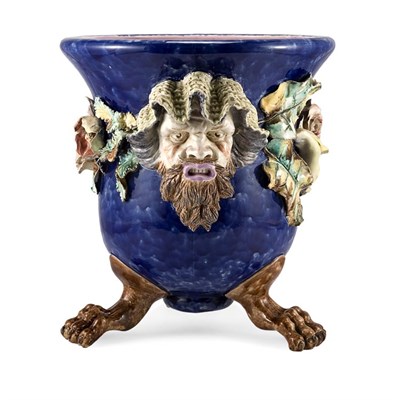 Lot 406 - French Majolica Jardiniere Of urn form, with...