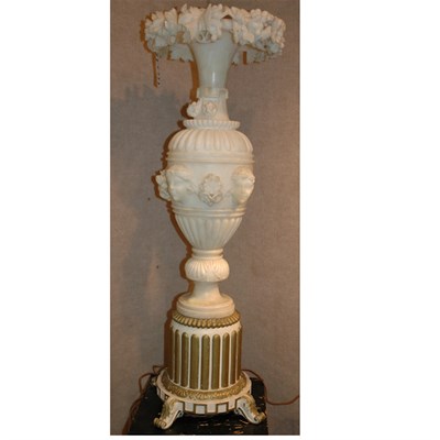Lot 90 - Art Deco Carved Alabaster and Painted Wood...