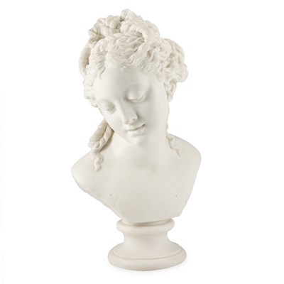 Lot 79 - Parian Bisque Porcelain Bust of a Woman...