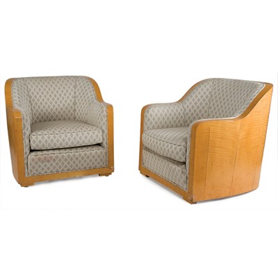 Lot 233 - Pair of Art Deco Barrel Chairs France, second...