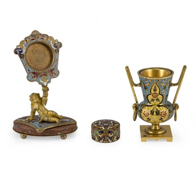Lot 156 - Group of Cloisonne Enameled Gilt-Bronze and...