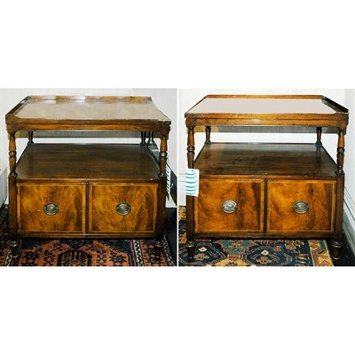 Lot 91 - Pair of George III Style Mahogany Bedside...