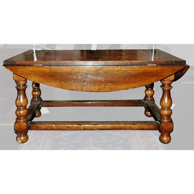 Lot 95 - Provincial Oak Drop Leaf Low Table Height 19...
