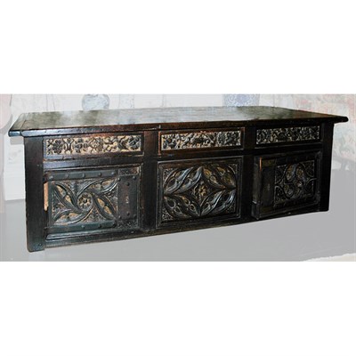 Lot 105 - Jacobean Style Oak Cabinet Height 21 inches,...