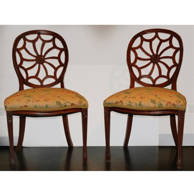 Lot 108 - Set of Four Neoclassical Style Mahogany Side...