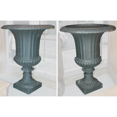 Lot 518 - Pair of Neoclassical Style Painted Iron Garden...