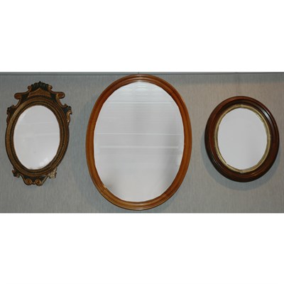 Lot 122 - Group of Three Oval Mirrors Height of largest...