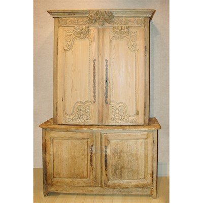 Lot 134 - Louis XVI Style Pine Buffet a Deux Corps...